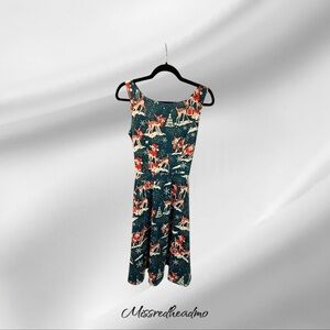 MISSJOY Festive Reindeer Print Dress